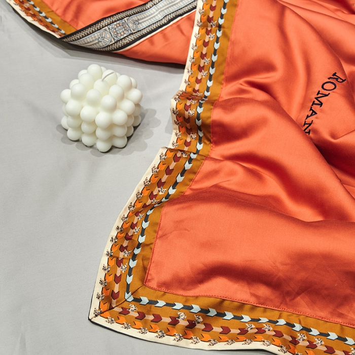 91家纺网 家纺一手货源 找家纺 汇庭 2021新款马德里系列纯色夏被 爱马仕橙