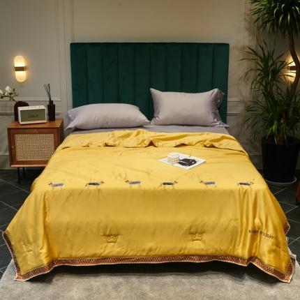 汇庭 2021新款马德里系列纯色夏被 黄色