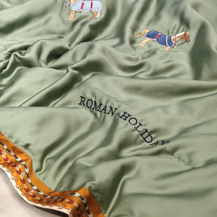 91家纺网 家纺一手货源 找家纺 汇庭 2021新款马德里系列纯色夏被 绿色