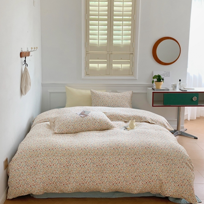 91家纺网 家纺一手货源 找家纺 黛馨 2025新款A类小清新双层纱四件套（实拍） 烟花小镇