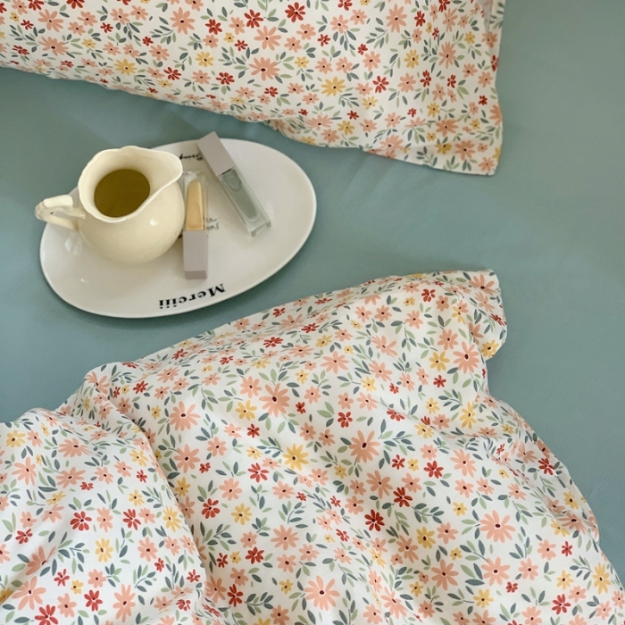 91家纺网 家纺一手货源 找家纺 黛馨 2025新款A类小清新双层纱四件套（实拍） 烟花小镇