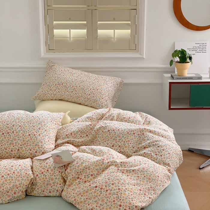 91家纺网 家纺一手货源 找家纺 黛馨 2025新款A类小清新双层纱四件套（实拍） 烟花小镇