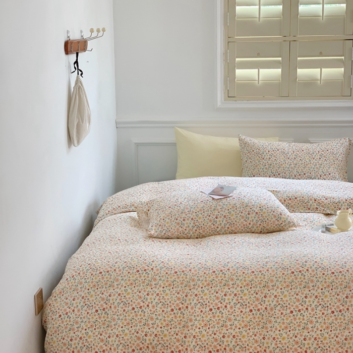 91家纺网 家纺一手货源 找家纺 黛馨 2025新款A类小清新双层纱四件套（实拍） 烟花小镇