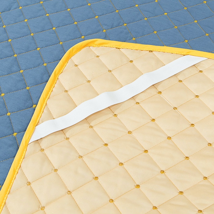 91家纺网 家纺一手货源 找家纺 冬然家纺 2022新款软床垫全棉床护垫保护垫床单 满天星宾利蓝