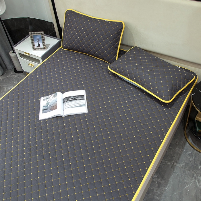 91家纺网 家纺一手货源 找家纺 冬然家纺 2022新款软床垫全棉床护垫保护垫床单 满天星石墨灰