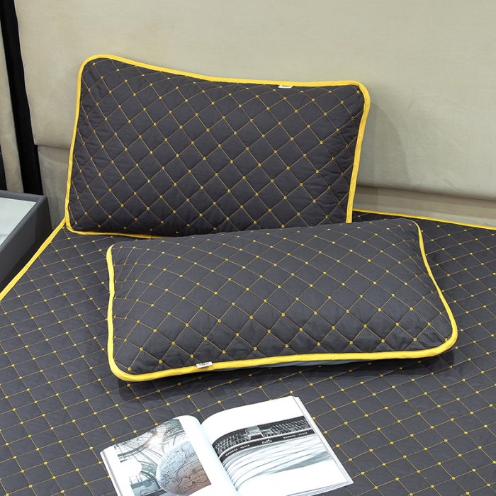 91家纺网 家纺一手货源 找家纺 冬然家纺 2022新款软床垫全棉床护垫保护垫床单 满天星石墨灰