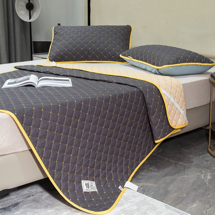 91家纺网 家纺一手货源 找家纺 冬然家纺 2022新款软床垫全棉床护垫保护垫床单 满天星石墨灰