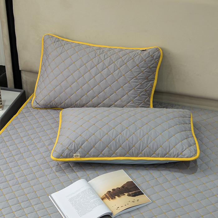 91家纺网 家纺一手货源 找家纺 冬然家纺 2022新款软床垫全棉床护垫保护垫床单 满天星银灰