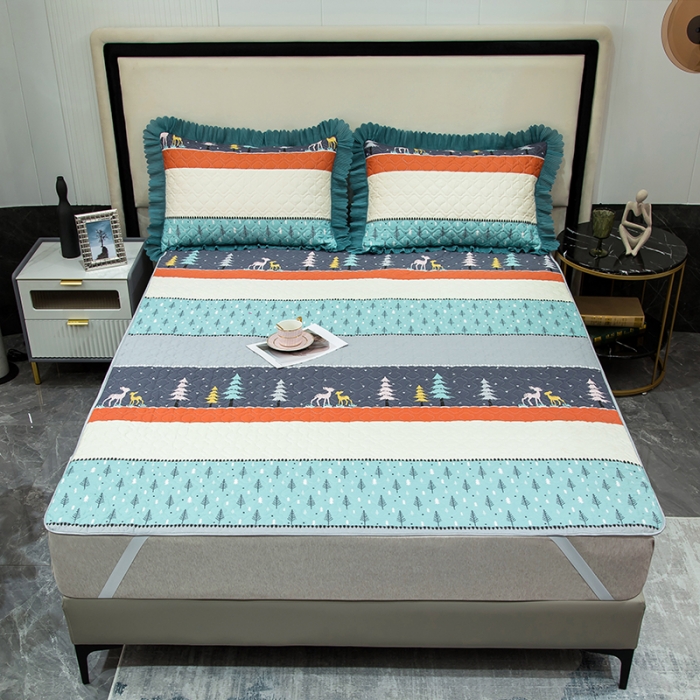 91家纺网 家纺一手货源 找家纺 冬然家纺 2022新款软床垫全棉床护垫保护垫床单 平安树