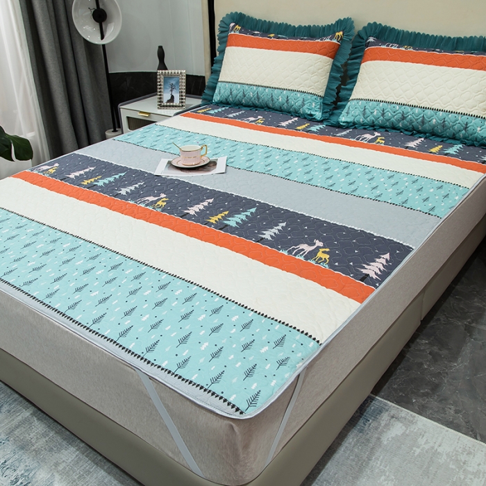 91家纺网 家纺一手货源 找家纺 冬然家纺 2022新款软床垫全棉床护垫保护垫床单 平安树