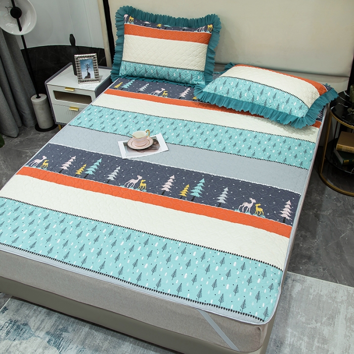 91家纺网 家纺一手货源 找家纺 冬然家纺 2022新款软床垫全棉床护垫保护垫床单 平安树