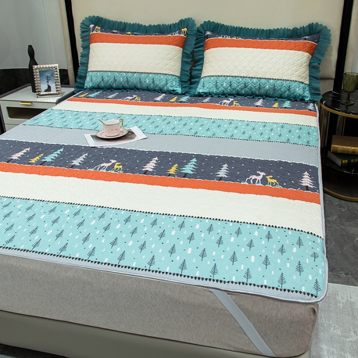 91家纺网 家纺一手货源 找家纺 冬然家纺 2022新款软床垫全棉床护垫保护垫床单 平安树