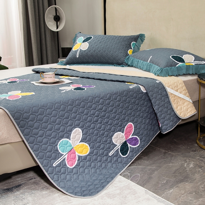 91家纺网 家纺一手货源 找家纺 冬然家纺 2022新款软床垫全棉床护垫保护垫床单 陌上花开