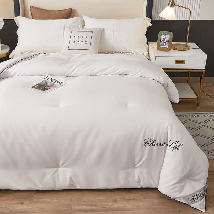 91家纺网 家纺一手货源 找家纺 洛卡棉蚕丝夏被纯手工被子被芯冬被春秋被夏被  温馨白