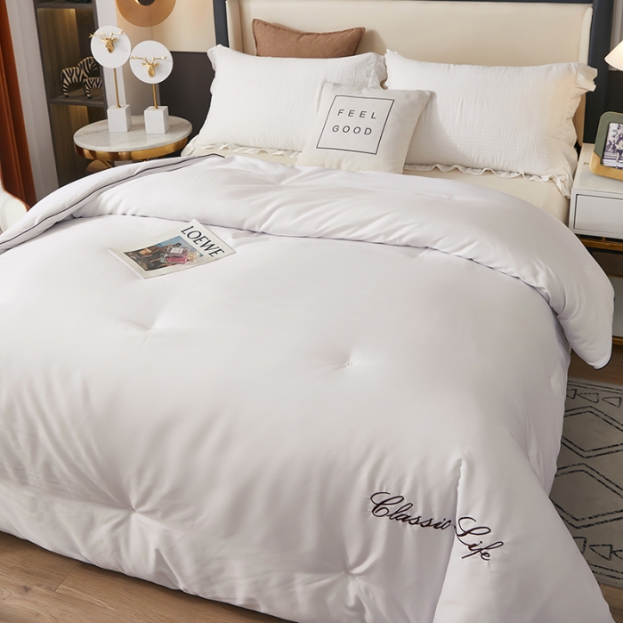 91家纺网 家纺一手货源 找家纺 洛卡棉蚕丝夏被纯手工被子被芯冬被春秋被夏被  温馨白