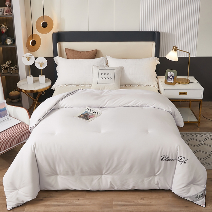 91家纺网 家纺一手货源 找家纺 洛卡棉蚕丝夏被纯手工被子被芯冬被春秋被夏被  温馨白