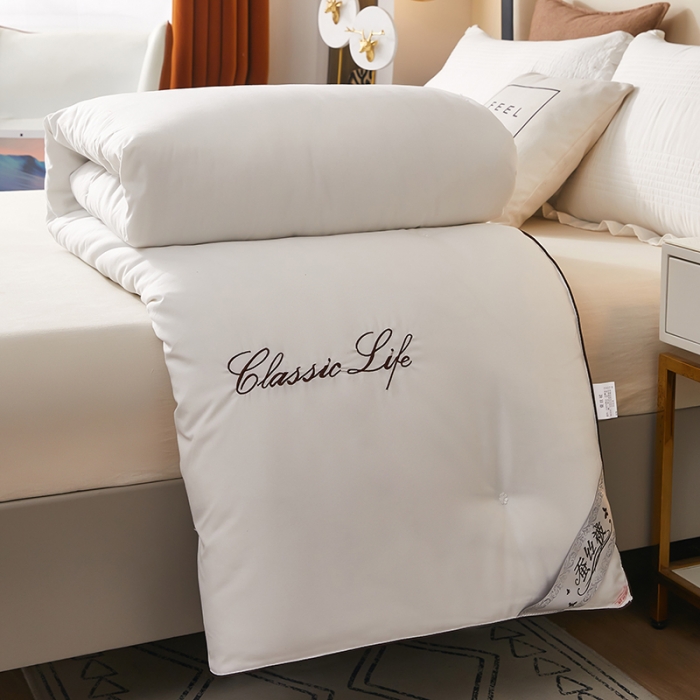 91家纺网 家纺一手货源 找家纺 洛卡棉蚕丝夏被纯手工被子被芯冬被春秋被夏被  温馨白