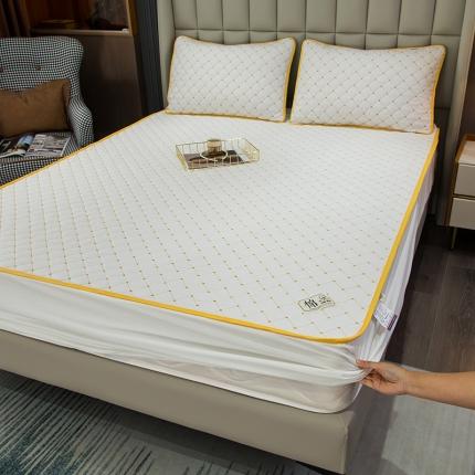 91家纺网 家纺一手货源 找家纺 （总）冬然2023新款A类纯棉床笠夹棉防滑床垫保护垫直播爆款