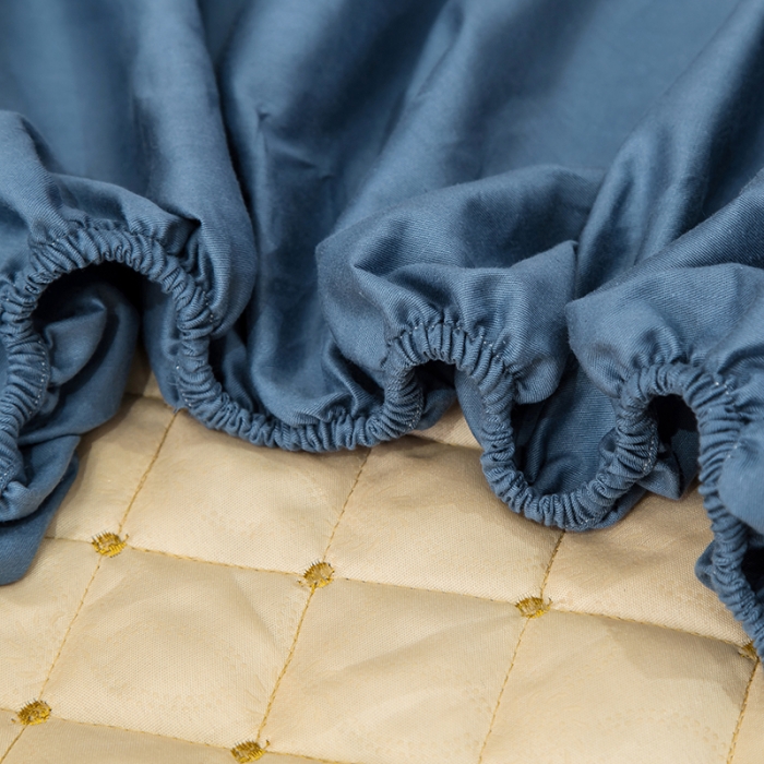 91家纺网 家纺一手货源 找家纺 冬然家纺2022新款纯棉床笠夹棉防滑床垫保护垫 满天星宾利蓝