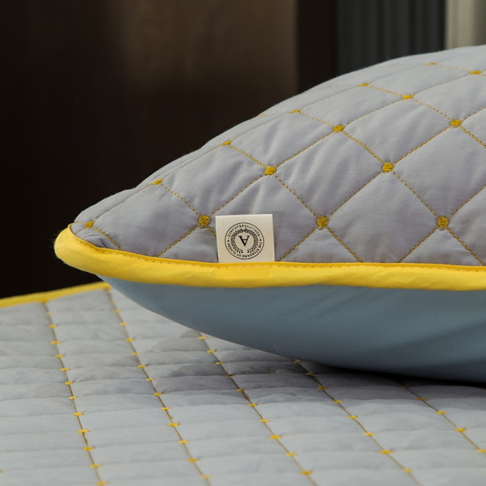 91家纺网 家纺一手货源 找家纺 冬然家纺2022新款纯棉床笠夹棉防滑床垫保护垫 满天星银灰