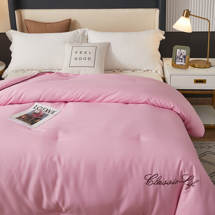 91家纺网 家纺一手货源 找家纺 洛卡棉蚕丝夏被纯手工被子被芯冬被春秋被夏被 温馨粉