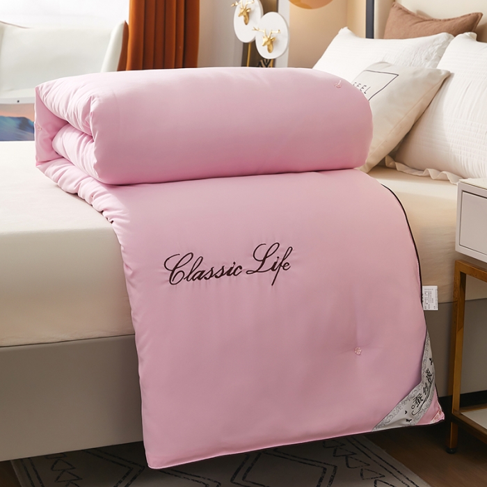 91家纺网 家纺一手货源 找家纺 洛卡棉蚕丝夏被纯手工被子被芯冬被春秋被夏被 温馨粉