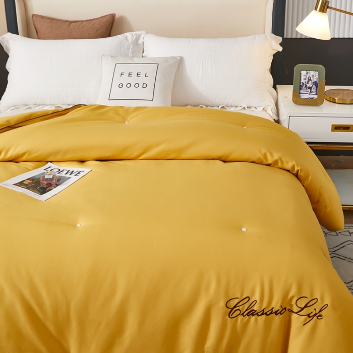 91家纺网 家纺一手货源 找家纺 洛卡棉蚕丝夏被纯手工被子被芯冬被春秋被夏被温馨黄