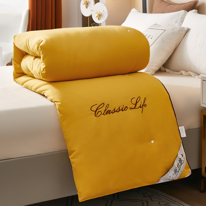 91家纺网 家纺一手货源 找家纺 洛卡棉蚕丝夏被纯手工被子被芯冬被春秋被夏被温馨黄