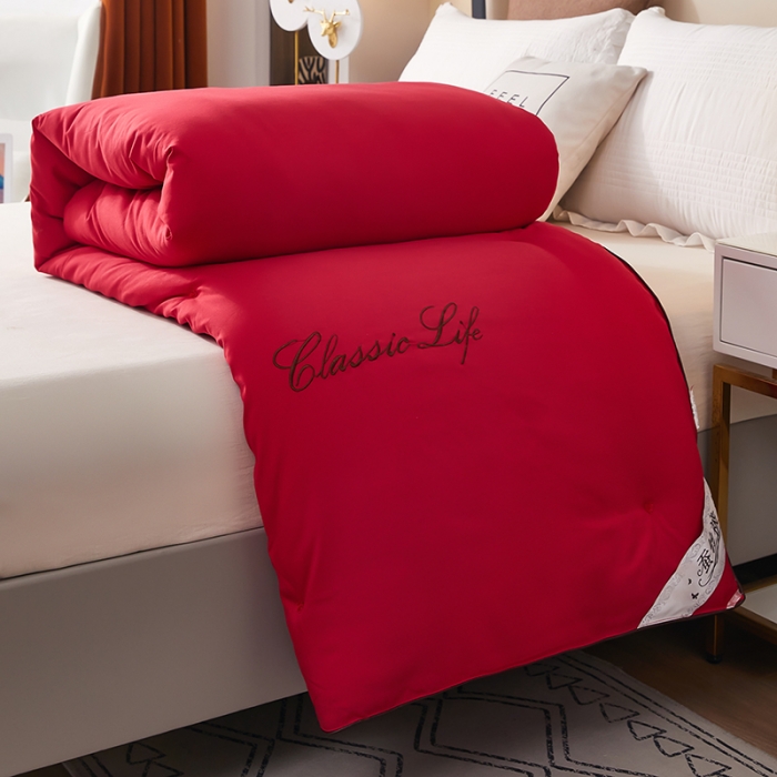 91家纺网 家纺一手货源 找家纺 洛卡棉蚕丝夏被纯手工被子被芯冬被春秋被夏被 温馨红