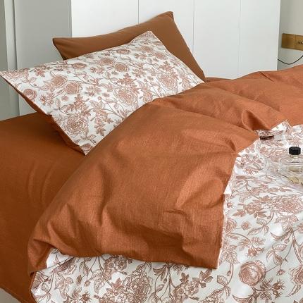 91家纺网 家纺一手货源 找家纺 麦伦家居 2022新款全棉碎花复古风系列-四件套 邂逅