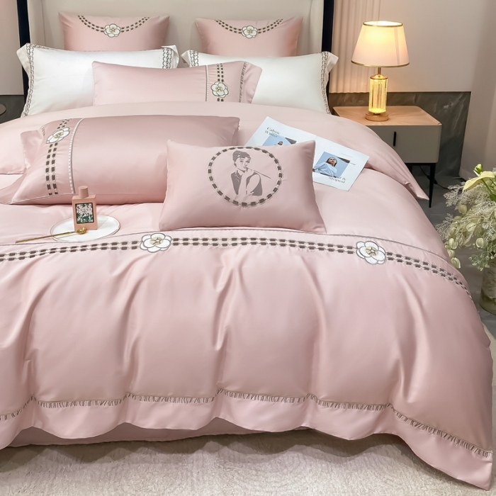 91家纺网 家纺一手货源 找家纺 （总）品家居 2025新款180支长绒棉四件套可可系列