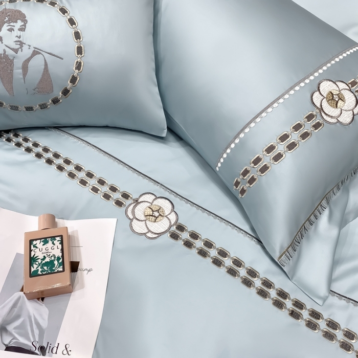 91家纺网 家纺一手货源 找家纺 品家居 2025新款180支长绒棉四件套可可系列 可可-蓝