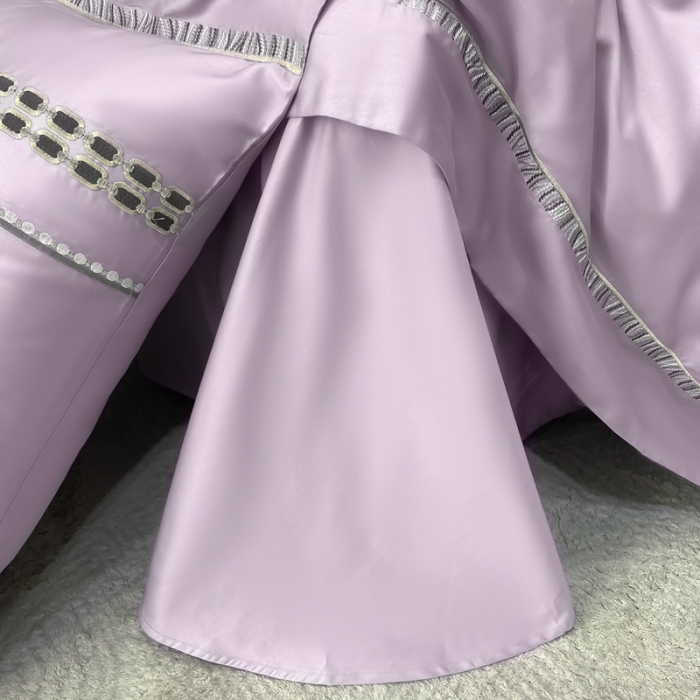 91家纺网 家纺一手货源 找家纺 品家居 2025新款180支长绒棉四件套可可系列 可可-紫