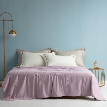 91家纺网 家纺一手货源 找家纺 席之家 2023新款冰淇淋凉感丝夏被 玫瑰紫