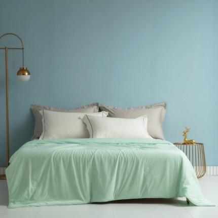 91家纺网 家纺一手货源 找家纺 席之家 2023新款冰淇淋凉感丝夏被 优雅绿