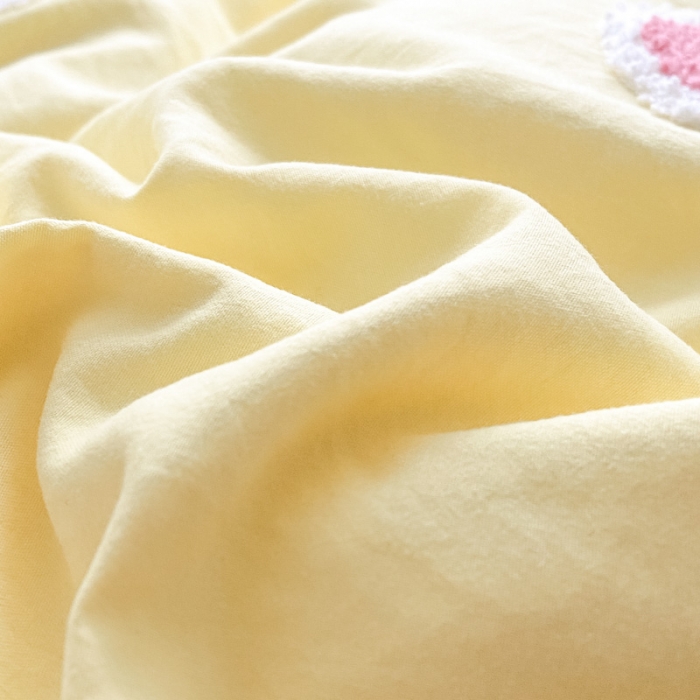 91家纺网 家纺一手货源 找家纺 泉欣 2024新款网红水洗棉毛巾绣韩版四件套可爱兔可爱兔-黄