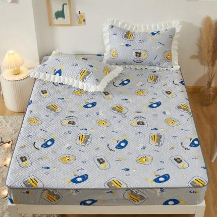 91家纺网 家纺一手货源 找家纺 舒居 2023新款A类全棉床笠133*72 海洋之心-灰