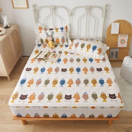 91家纺网 家纺一手货源 找家纺 舒居 2023新款A类全棉床笠133*72 年年有余