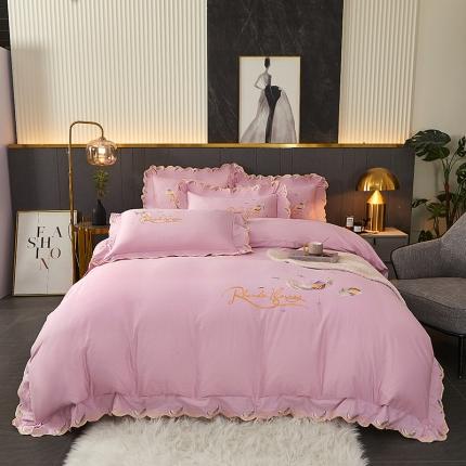 91家纺网 家纺一手货源 找家纺 （总）宜凡 2022新款全棉刺绣床单款四件套