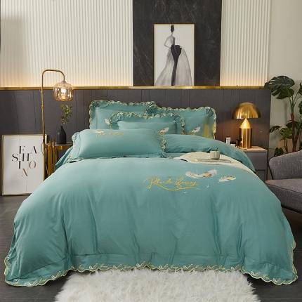 91家纺网 家纺一手货源 找家纺 （总）宜凡 2022新款全棉刺绣床单款四件套