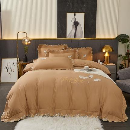 91家纺网 家纺一手货源 找家纺 （总）宜凡 2022新款全棉刺绣床单款四件套