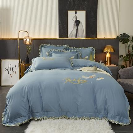 91家纺网 家纺一手货源 找家纺 （总）宜凡 2022新款全棉刺绣床单款四件套