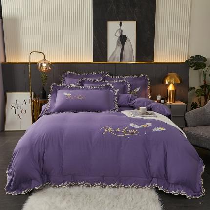 91家纺网 家纺一手货源 找家纺 （总）宜凡 2022新款全棉刺绣床单款四件套