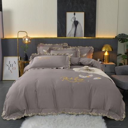 91家纺网 家纺一手货源 找家纺 （总）宜凡 2022新款全棉刺绣床单款四件套