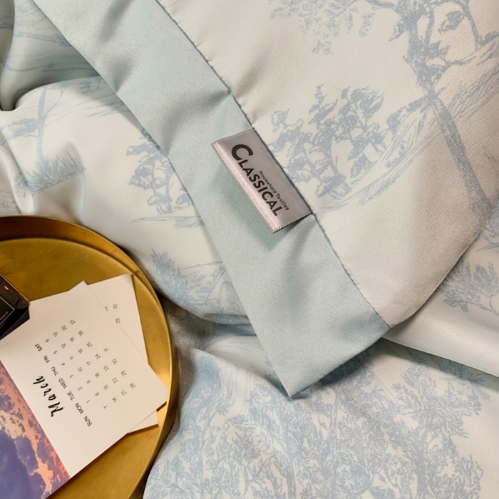 91家纺网 家纺一手货源 找家纺 ab家纺 2022新款水洗真丝四件套 江南-水绿