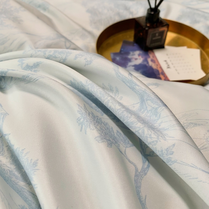 91家纺网 家纺一手货源 找家纺 ab家纺 2022新款水洗真丝四件套 江南-水绿