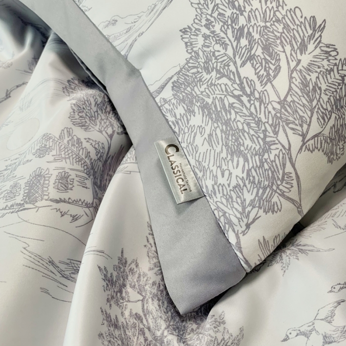 91家纺网 家纺一手货源 找家纺 ab家纺 2023新款水洗真丝夏被 江南-紫灰