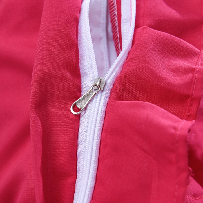 91家纺网 家纺一手货源 找家纺 青竹苑 2022新款洛卡棉花边床盖四件套 玫红