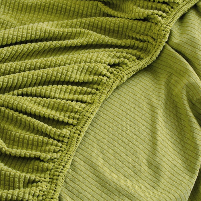 91家纺网 家纺一手货源 找家纺 逐日沙发套 2023新款玉米绒沙发套 翠绿黄