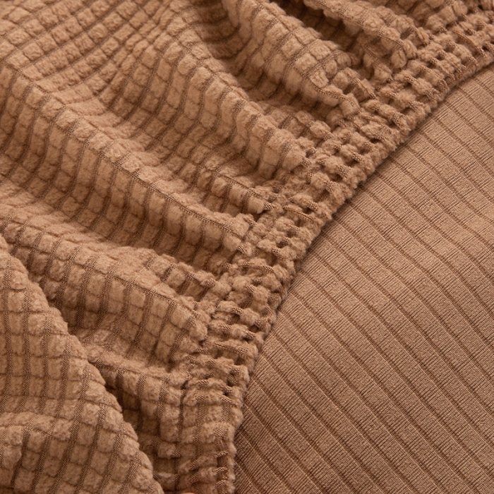 91家纺网 家纺一手货源 找家纺 逐日沙发套 2023新款玉米绒沙发套 驼色